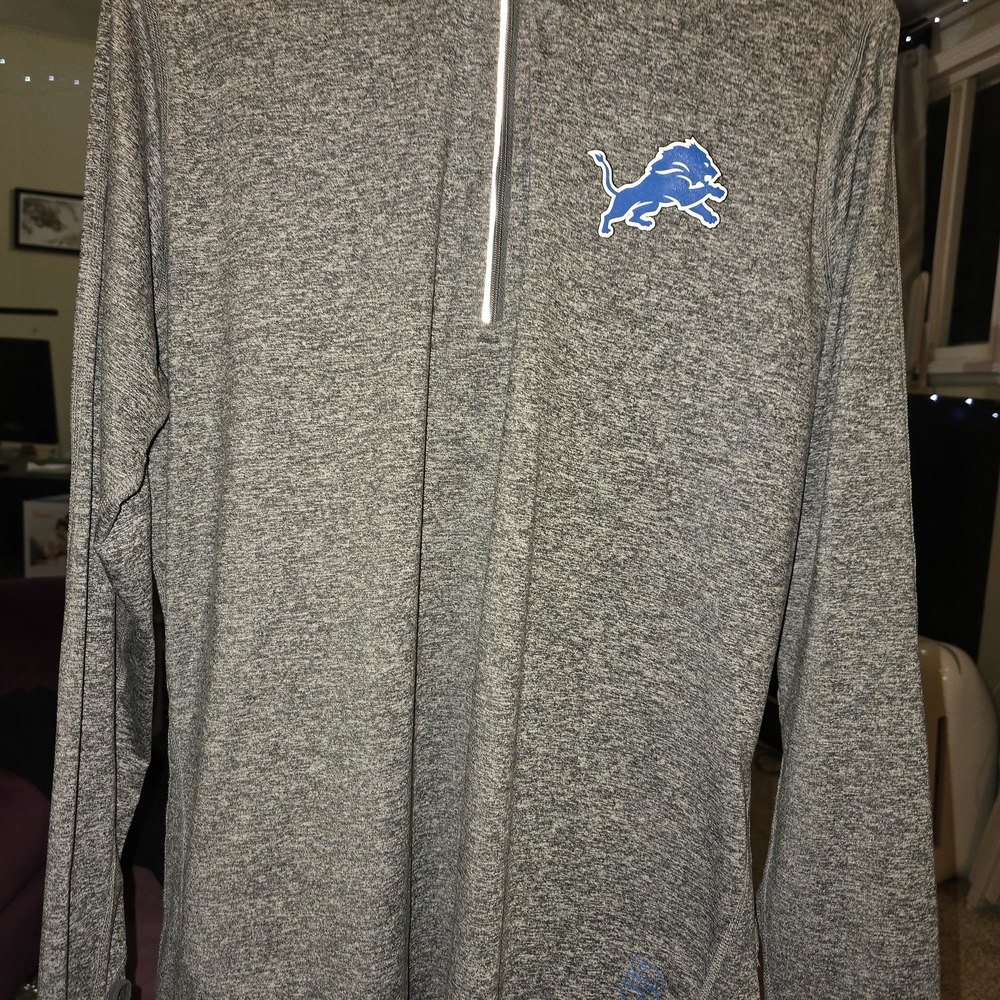 Nike Gray Long Sleeve Top with Blue Logo